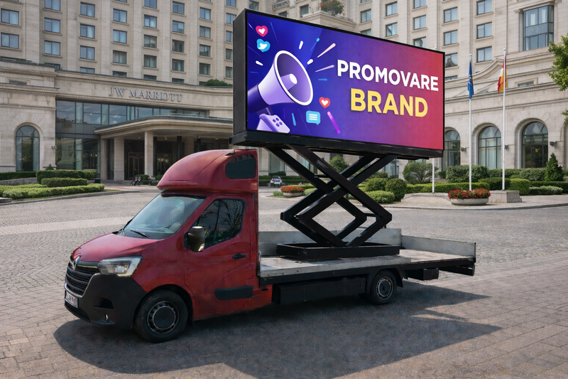Ecran LED Mobil DOOH 4x2m Inchiriere Evenimente Publicitate Out
