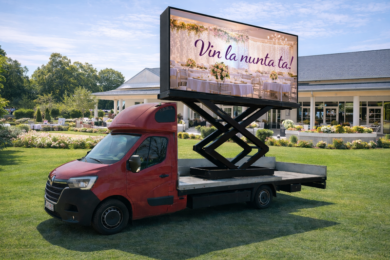 Ecran LED Mobil DOOH 4x2m Inchiriere Evenimente Publicitate Out
