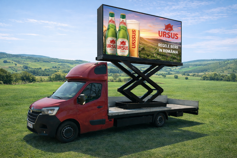Ecran LED Mobil DOOH 4x2m Inchiriere Evenimente Publicitate Out