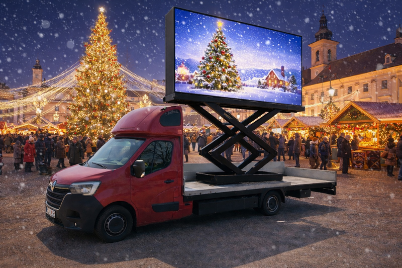 Ecran LED Mobil DOOH 4x2m Inchiriere Evenimente Publicitate Out